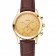 Omega Chronograph Gold Dial Gold Case Brown Leather Strap