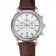Patek Philippe Chronograph White Dial Stainless Steel Case Brown Leather Strap