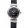 Omega Ladymatic Black Dial Black Leather Bracelet 622458