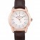 Swiss Vacheron Constantin Traditionnelle White Dial Rose Gold Case Brown Leather Bracelet