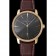 Swiss Vacheron Constantin Patrimony Grey Dial Gold Diamonds Case Brown Leather Bracelet 1454182
