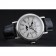 Patek Philippe Perpetual Calendar Retrograde Date White Dial Engraved Silver Case Black Leather Bracelet 1454147