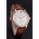 Patek Philippe Calatrava White Dial Rose Gold Case Brown Leather Strap