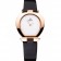 Omega Ladies Watch White Dial Gold Case Black Leather Strap 622820