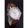 Patek Philippe Calatrava Date White Embossed Dial Stainless Steel Case Brown Leather Strap