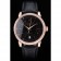 Patek Philippe Swiss Calatrava Ribbed Bezel Black Dial Black Leather Strap 7651