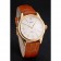 Swiss Rolex Cellini White Guilloche Dial Gold Case Light Brown Leather Strap