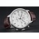 IWC Portugieser Chronograph White Dial Steel Hands And Numerals Steel Case With Diamonds Brown Leather Strap