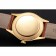Swiss Rolex Cellini Date Gold Guilloche Dial Gold Case Light Brown Leather Strap
