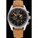 Bell and Ross BR126 Flyback Black Dial Silver Case Gold Numerals Brown Suede Leather Strap