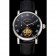Patek Philippe Complications Moonphase Tourbillon Black Dial Stainless Steel Case Black Leather Strap
