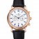 Patek Philippe Chronograph White Dial Blue Markings Rose Gold Case Black Leather Strap