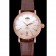 IWC Portofino Moon Phase Silver Dial Rose Gold Case Diamonds Bezel Brown Leather Strap