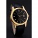 Patek Philippe Calatrava Black Dial Gold Case Black Leather Strap 622845