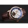 Patek Philippe Classic Tourbillon Power Reserve Black And White Dial Rose Gold Case Brown Leather Strap