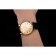 Patek Philippe Calatrava Gold Dial Roman Numerals Ribbed Bezel Gold Case Black Leather Strap