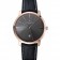 Swiss Vacheron Constantin Patrimony Grey Dial Rose Gold Case Black Leather Bracelet 1454167