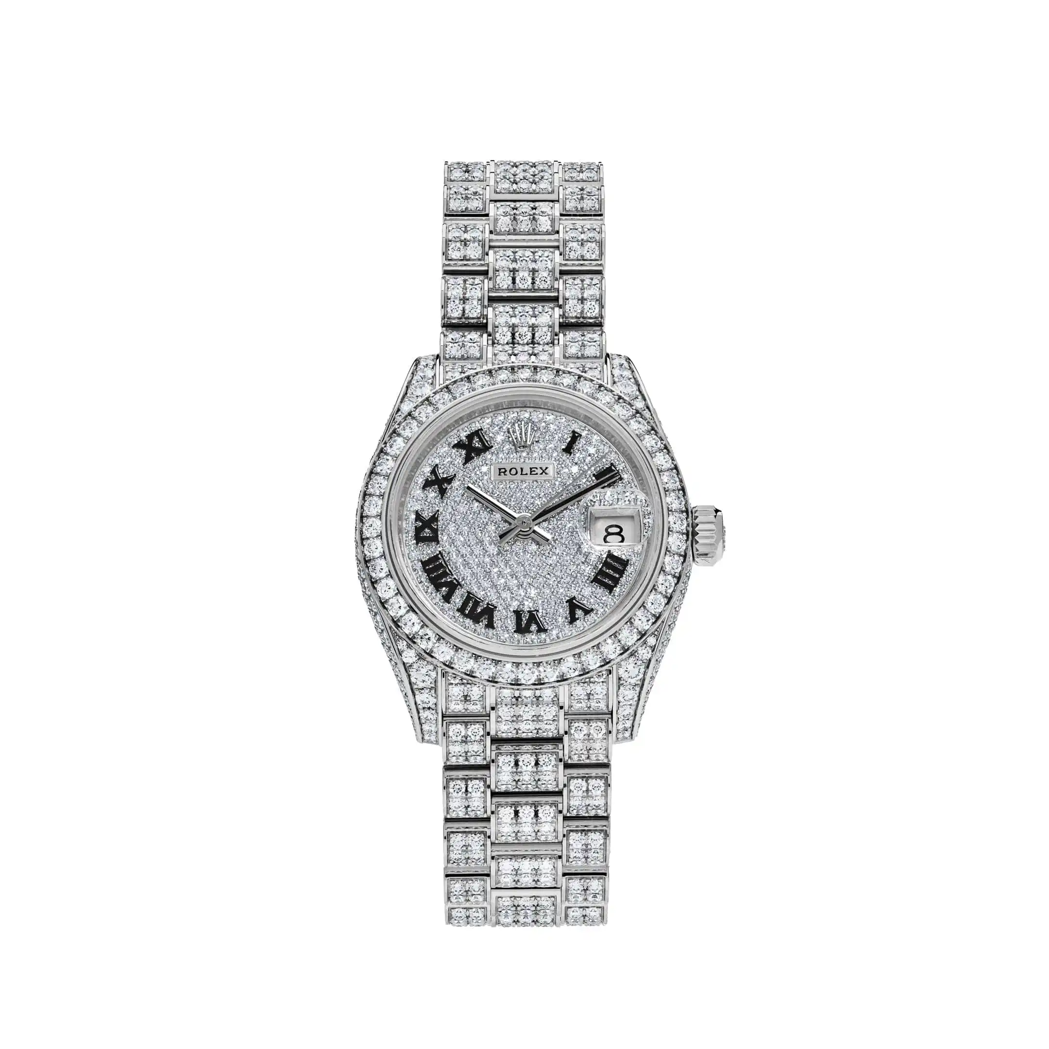 hasray5o30i.webp Rolex Datejust Replica 279459RBR Ladies White Gold Pave Set Diamonds - Image 1