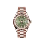 Rolex Datejust Replica 279175 'Ladies' Rose Gold Olive Diamond Dial