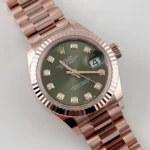 Rolex Datejust Replica 279175 'Ladies' Rose Gold Olive Diamond Dial - Image 2