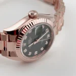 Rolex Datejust Replica 279175 'Ladies' Rose Gold Olive Diamond Dial - Image 4