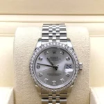 Rolex Datejust Replica 278384RBR Ladies White Gold Stainless Steel Silver Di - Image 4