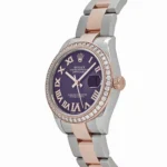 Rolex Datejust Replica 278381RBR 'Ladies' Stainless Steel Rose Gold Aubergine Purple Dial Diamond Bezel Oyster - Image 3
