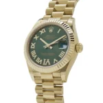 Rolex Datejust Replica 278278 'Ladies' Yellow Gold Diamond Green Dial President - Image 3
