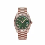 Replica Rolex Day-Date 228235 Rose Gold Olive Green Dial