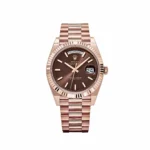 Replica Rolex Day-Date Reference 228235 Rose Gold Chocolate Dial