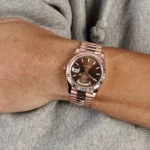 Replica Rolex Day-Date Reference 228235 Rose Gold Chocolate Dial - Image 2