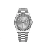 Replica Rolex Day-Date II 218239 White Gold Silver Dial