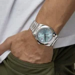 Replica Rolex Day-Date II 218206 Platinum Blue Diamond Dial - Image 2