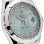 Replica Rolex Day-Date II 218206 Platinum Blue Diamond Dial - Image 5