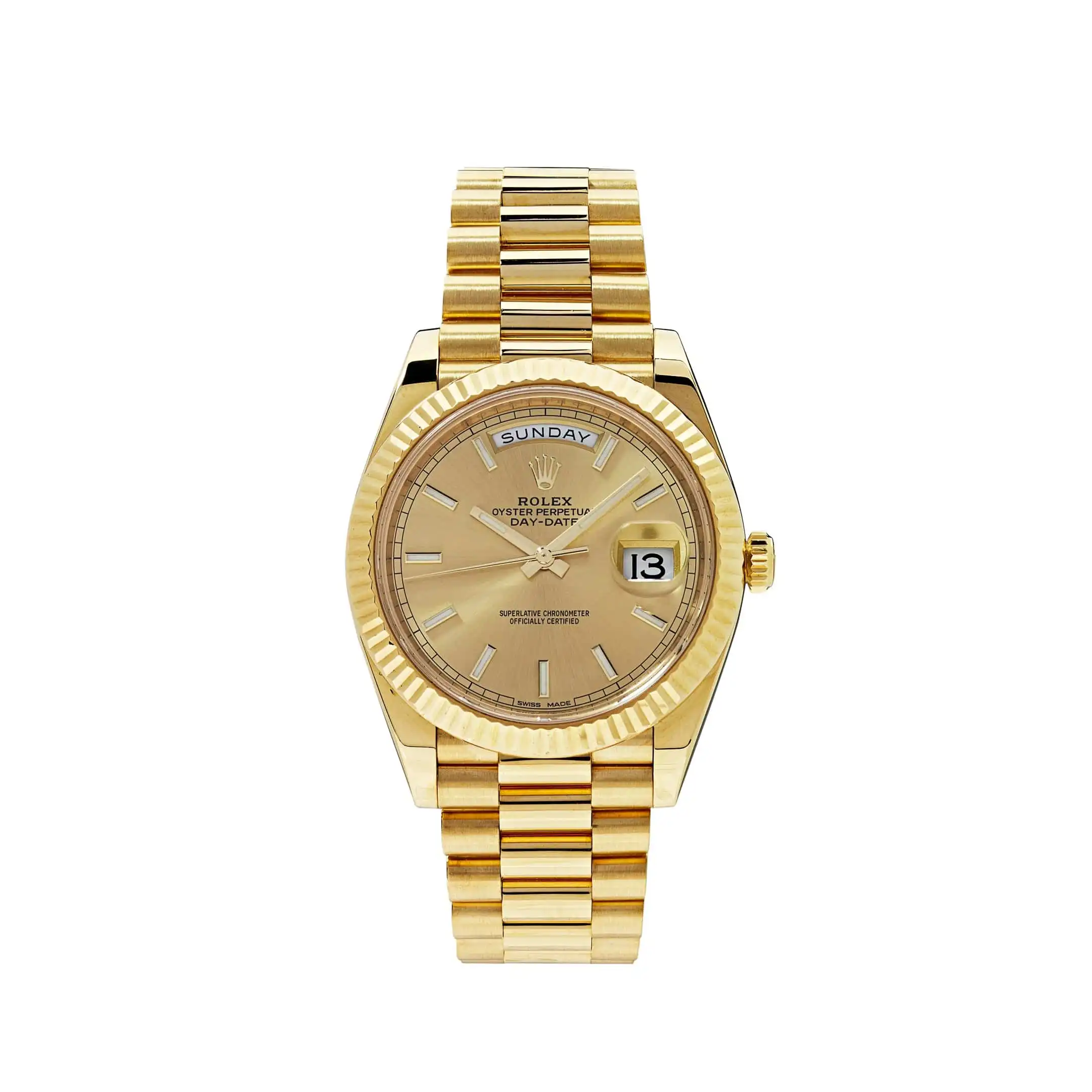 uel12sgqrd3.webp Replica Rolex Day-Date 40 Yellow Gold Champagne Dial 228238 - Image 1