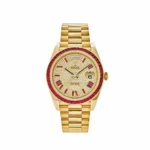 Replica Rolex Day-Date 228398TRU Yellow Gold Roman Dial Ruby Bezel