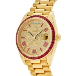 Replica Rolex Day-Date 228398TRU Yellow Gold Roman Dial Ruby Bezel - Image 3