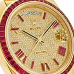 Replica Rolex Day-Date 228398TRU Yellow Gold Roman Dial Ruby Bezel - Image 5