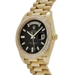 Replica Rolex Day-Date 228398TBR Yellow Gold Onyx Baguette Diamond Dial Baguette Bezel - Image 3