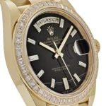 Replica Rolex Day-Date 228398TBR Yellow Gold Onyx Baguette Diamond Dial Baguette Bezel - Image 5