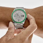 Replica Rolex Day-Date 228396TEM Platinum Diamond Dial Emerald Bezel - Image 2