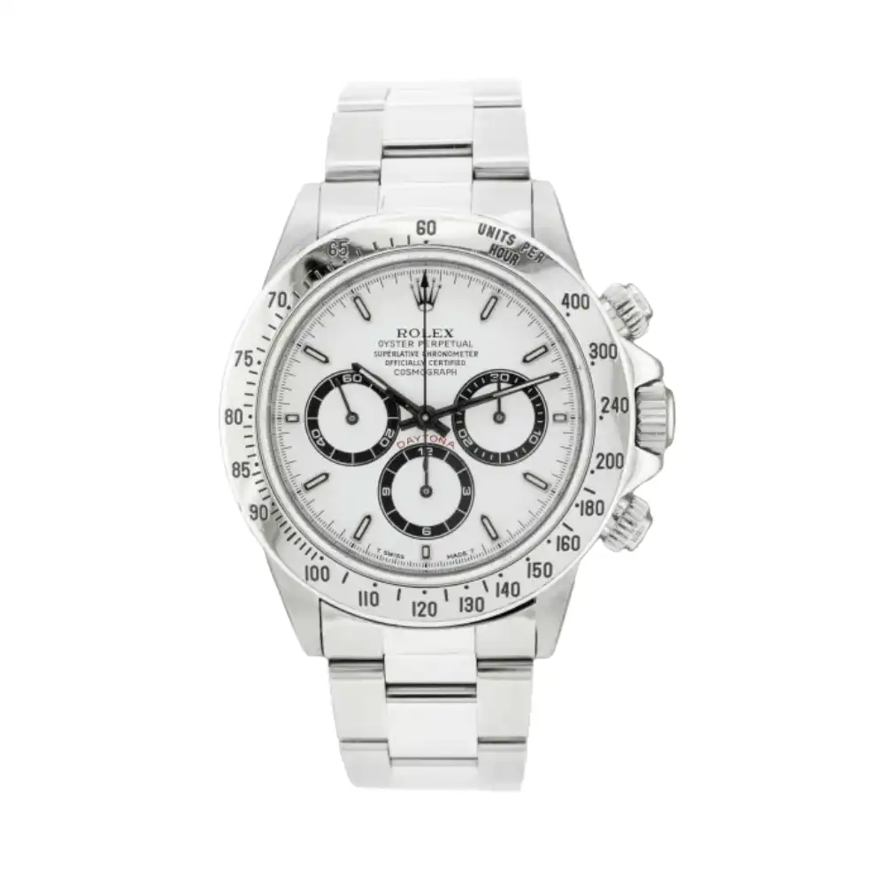 bwcifh3hcqy.webp Rolex Daytona Replica 16520 Zenith Movement Stainless Steel White Dial - Image 1