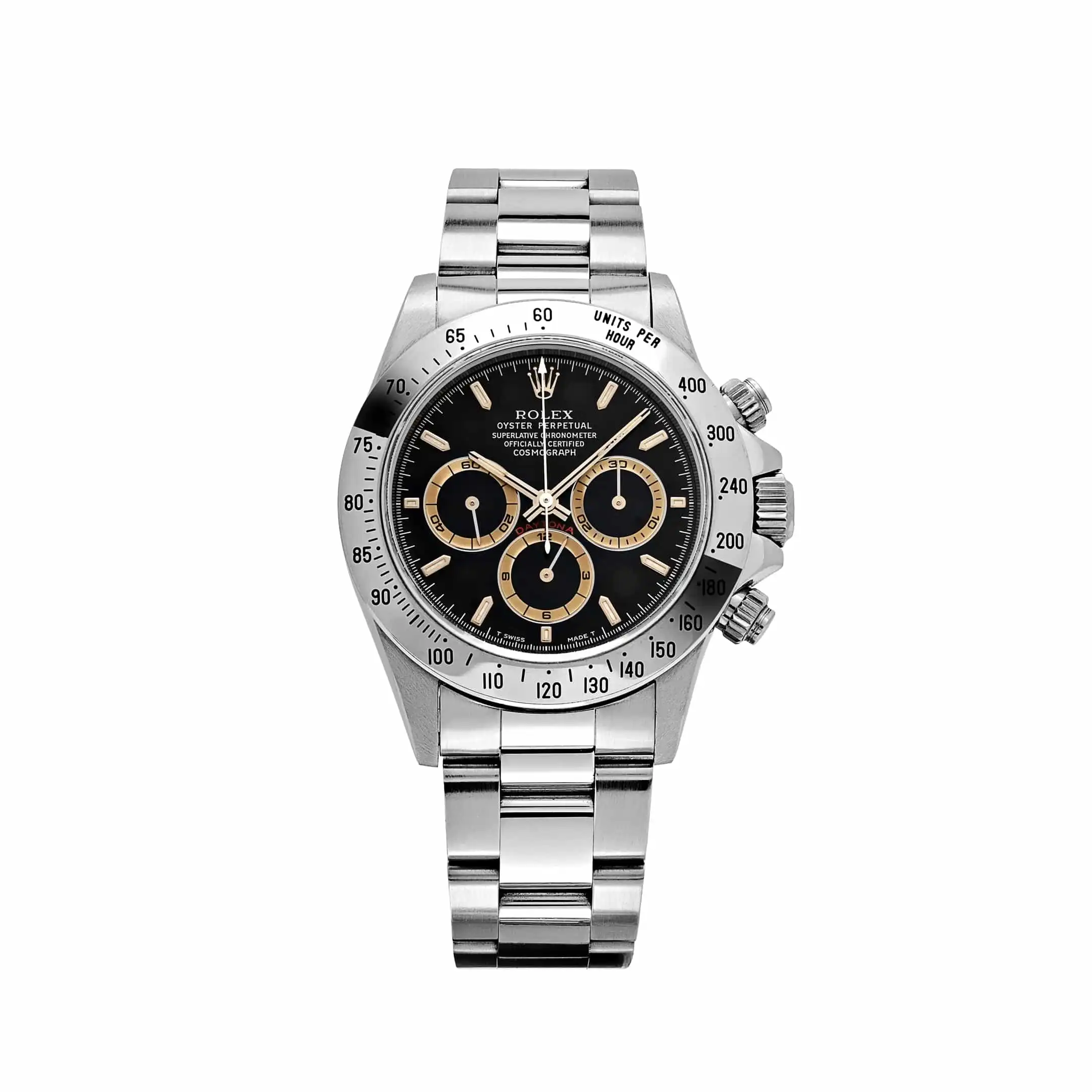 mpynoazbqqh.webp Rolex Daytona Replica 16520 Stainless Steel Black Patrizzi Dial Zenith - Image 1