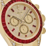 Rolex Daytona Replica 126598TRU Yellow Gold Ruby Bezel Diamond Pave Dial - Image 4