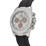 Rolex Daytona Replica 126589RBR White Gold Diamond Mother of Pearl Dial Diamond Bezel - Image 3