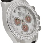 Rolex Daytona Replica 126589RBR White Gold Diamond Mother of Pearl Dial Diamond Bezel - Image 5