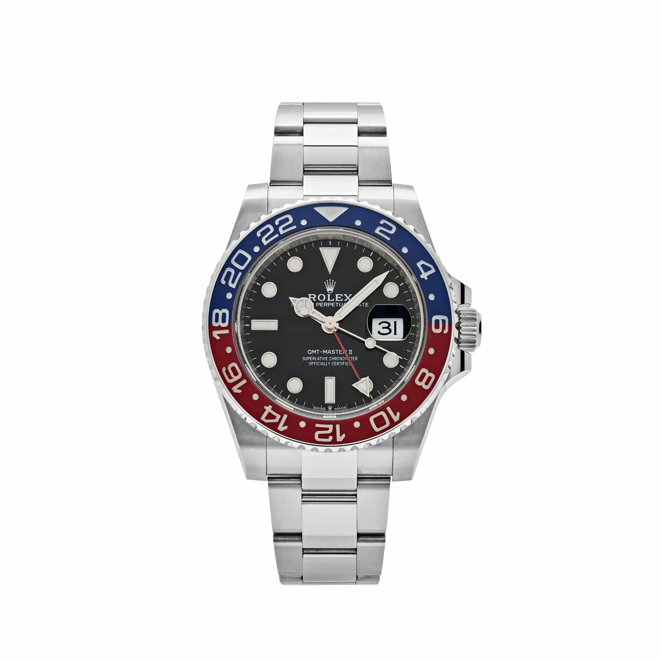 xahtz30qthz.webp Rolex GMT-Master II Replica 126710BLRO 'Pepsi' Stainless Steel Black Dial Oyster - Image 1