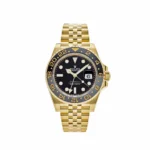 Rolex GMT-Master II Replica 126718GRNR Yellow Gold Black Dial Jubilee
