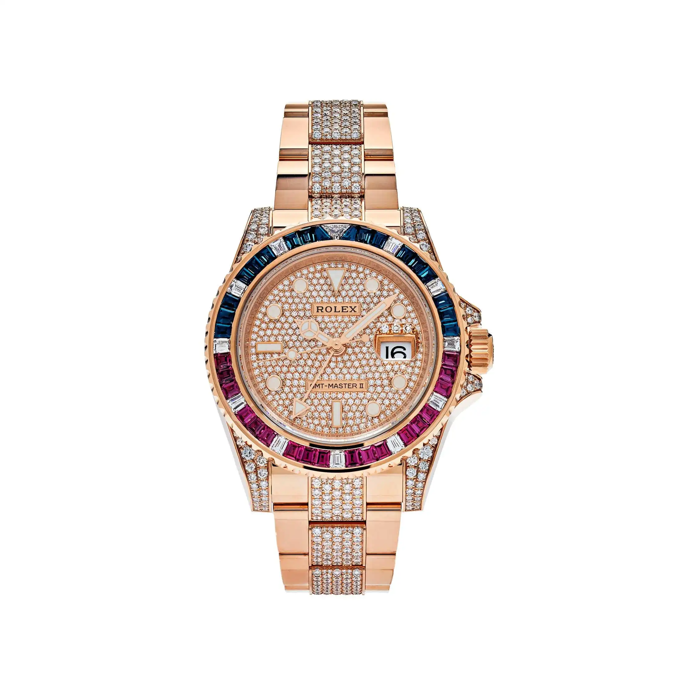 v5gxlbbdk2h.webp Rolex GMT-Master II Replica 126755SARU Rose Gold Sapphire and Ruby Diamond Pave - Image 1