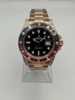 Rolex GMT-Master II Replica 126755SARU 'SARU' Rose Gold Black Dial Diamond Bezel - Image 2